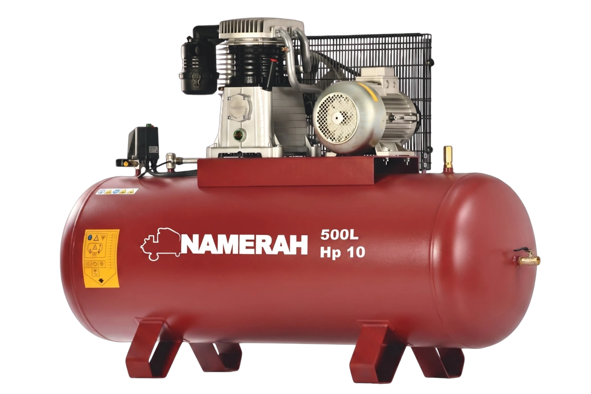 10 HP Piston Air Compressor 500 L — ABAC B7000 RED, 10 Bar (V2) — Three-phase belt-driven piston air compressor — B7000 RED pump, 500 L tank, 10 bar. | Industrial air compressor supplied in Saudi Arabia by Namerah